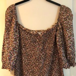 Faithfull the Brand shirred floral dress size L